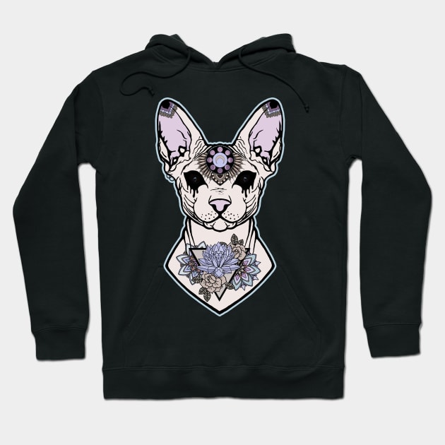 Cat with tatts Hoodie by X-TrashPanda